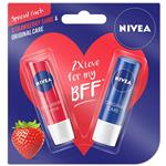 NIVEA FRUITY SHINE STRAW. FREE ORIG.BALM